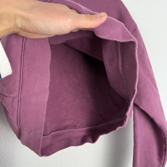 Girlfriend Collective 50/50 Crop Sweatshirt Recycled Organic Cotton Mauve Small - Picture 5 of 8